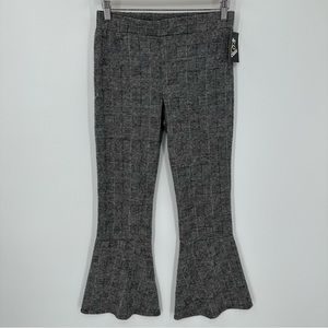 Girl's Art Class High Waist Bell Bottom Gray White Plaid Pants Sz 14/16 XL NEW